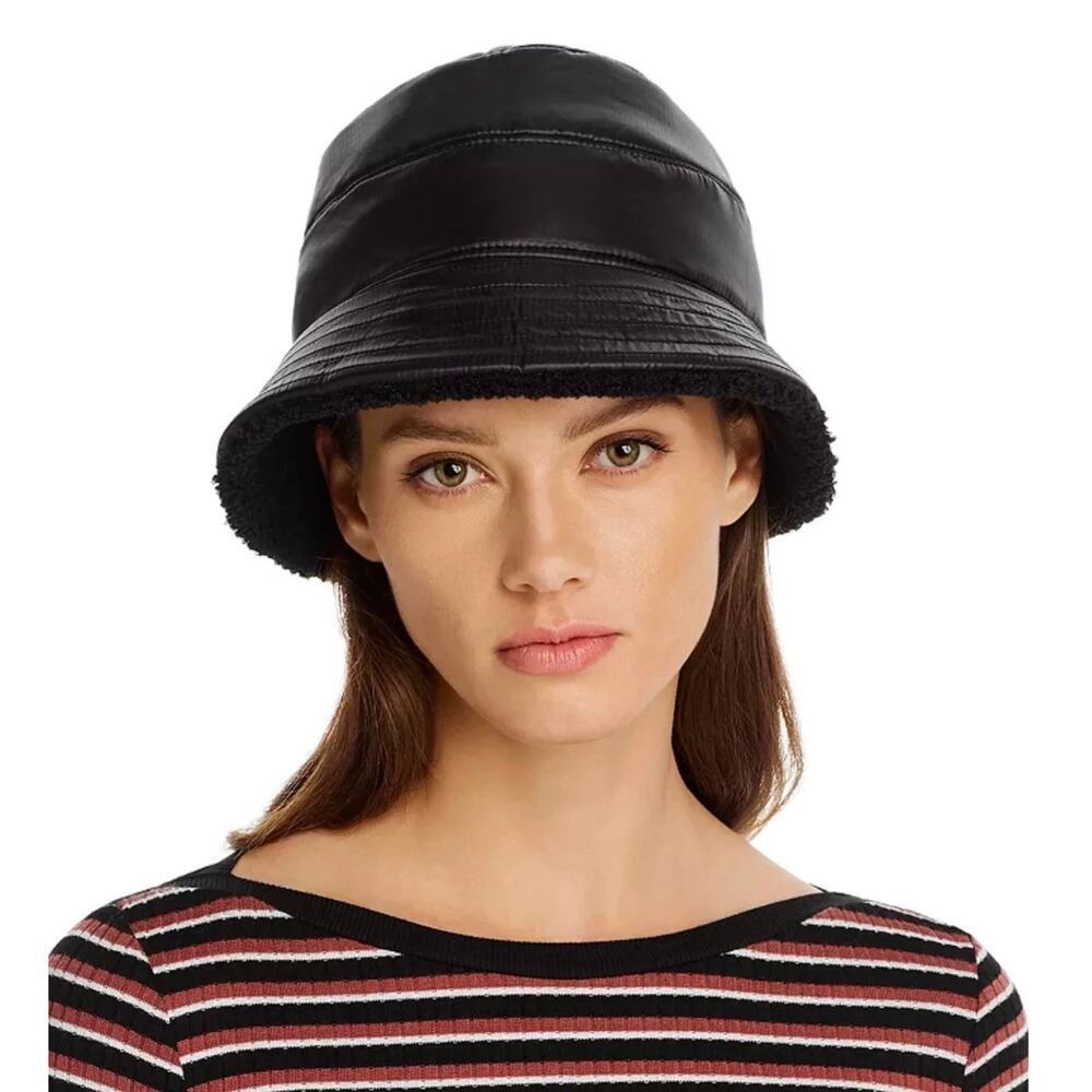 NWT UGG Reversible Faux Fur Sherpa Bucket Hat Black - Size: L / XL - Picture 4 of 8